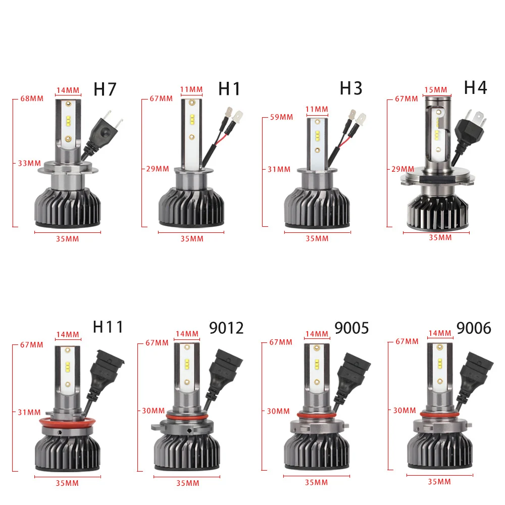 Gzkafolee V2 H11 светодиодный H4 Hi/короче спереди и длиннее сзади) H1 H3 HB3 HB4 HB2 9005 9006 9012 HIR2 H10