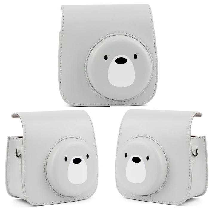 White Bear Для Fujifilm Instax Mini 9 8 8+ аксессуары для камеры Художественная масляная краска искусственная кожа мгновенная камера сумка на плечо защитный чехол - Цвет: White Bear