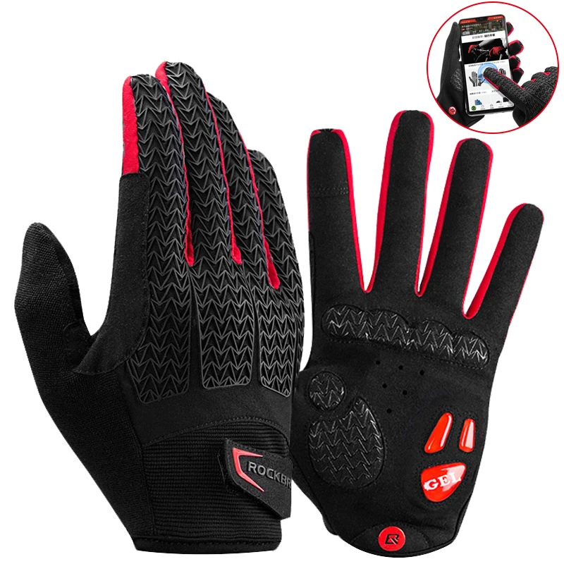 

Велосипедные перчатки ROCKBROS, перчатки для велоспорта, для мужчин и женщин, с закрытыми пальцами, Нескользящие, для езды на велосипеде и мотоц...