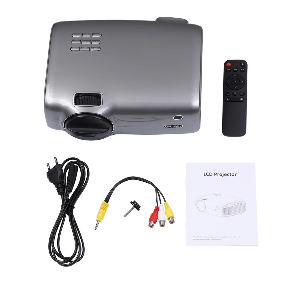 Uhappy U43 светодиодный жк проектор 1080P домашний кинотеатр пульт дистанционного