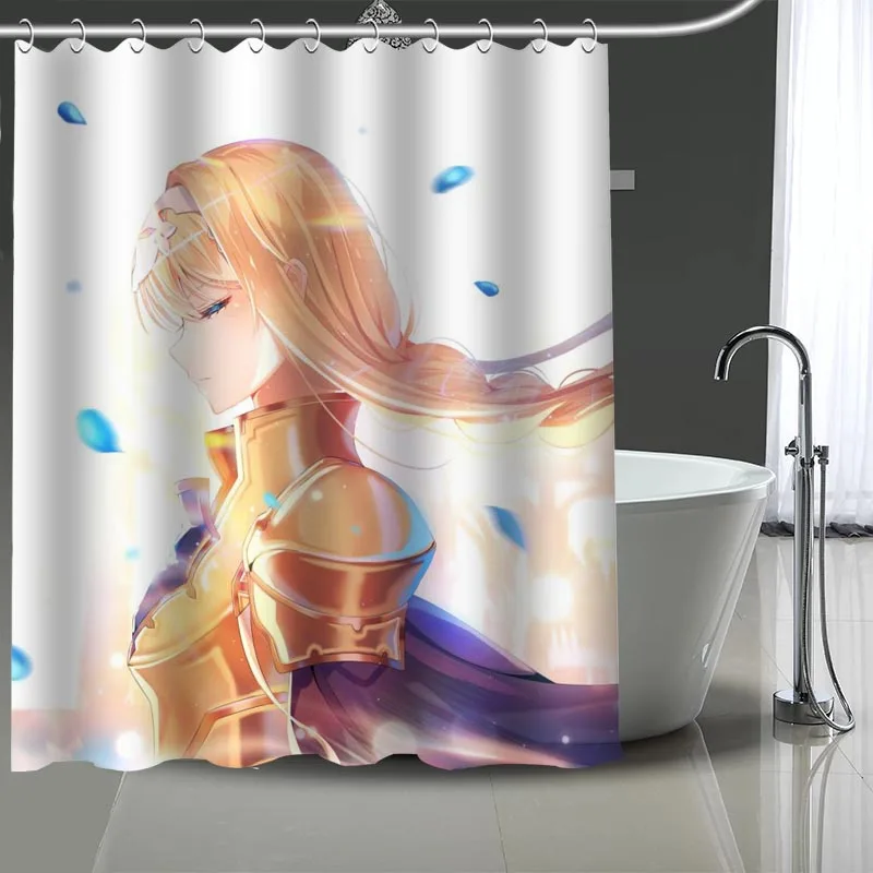Занавеска для душа водонепроницаемая штора из полиэстера с крючком s Sword Art Online в