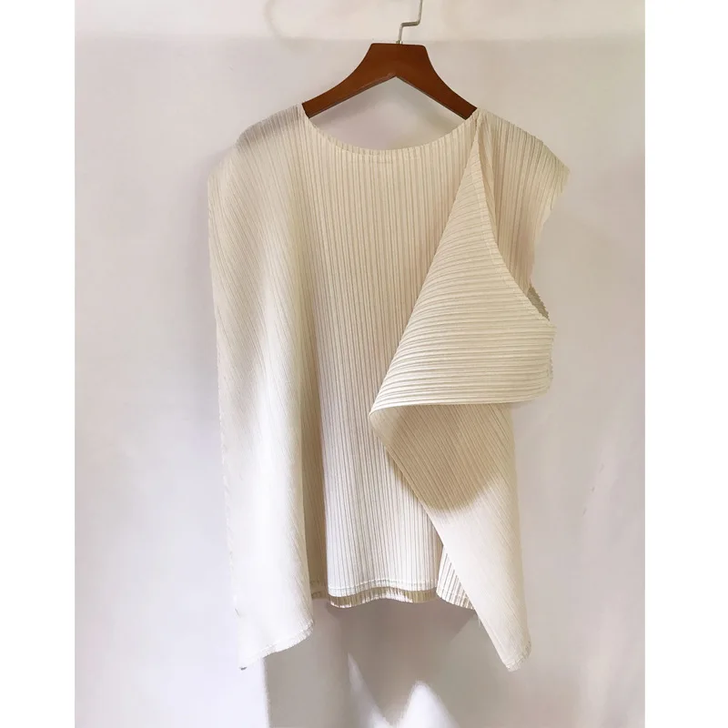 Miyake складные штаны костюм футболка широкие штанишки сплошной цвет