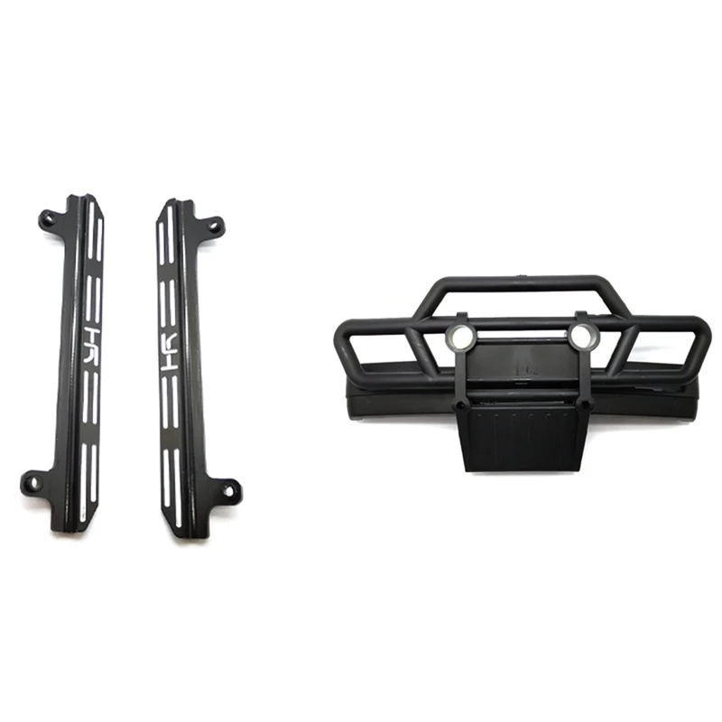 

1X For WPL D12 1/10 Front Bumper Decoration & 2Pcs Metal Side Cleat Pedal Sliders For XIAOMI JIMNY XMYKC01CM 1/16