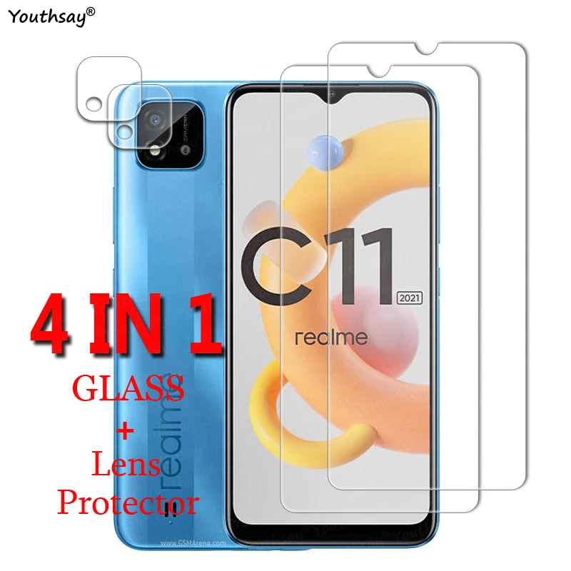 Закаленное стекло для OPPO Realme C11 2021, прозрачная пленка для экрана телефона, объектива камеры