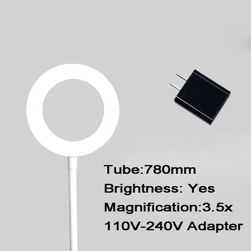 USB 3.5X круговой сменный светодиодный светильник увеличительное стекло Регулируемая яркость лампа с холодным светом лупа для красоты ногтей татуировки