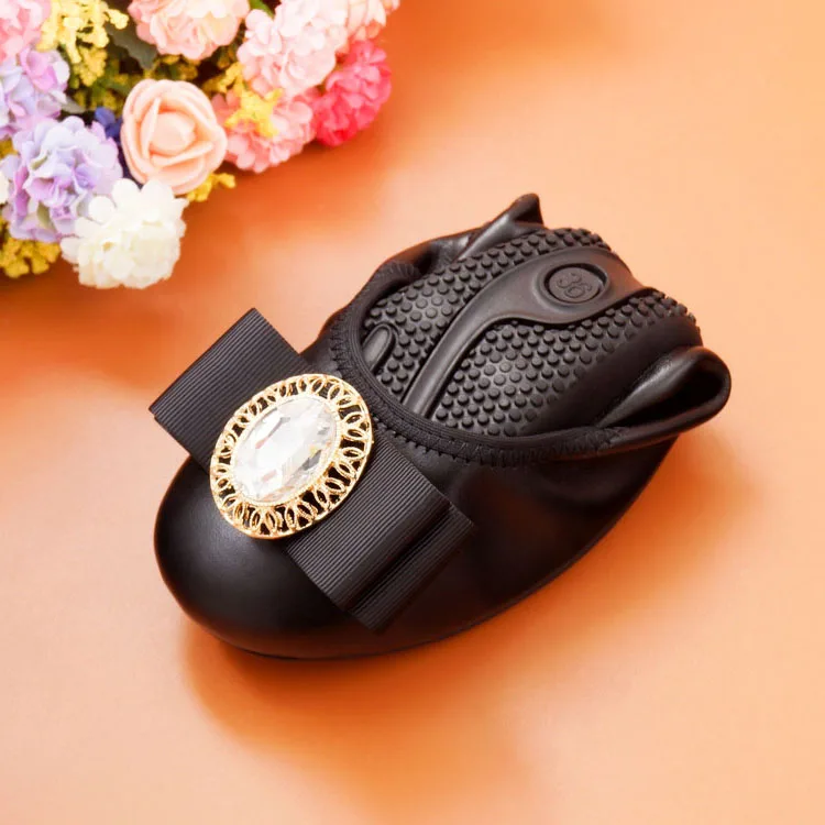 

Bow Rhinestones Flats Luxury Brand Shoes Women Designers Plus Size Womens Flat Casual Shoes Genuine Leather Womens Slip On Shoes