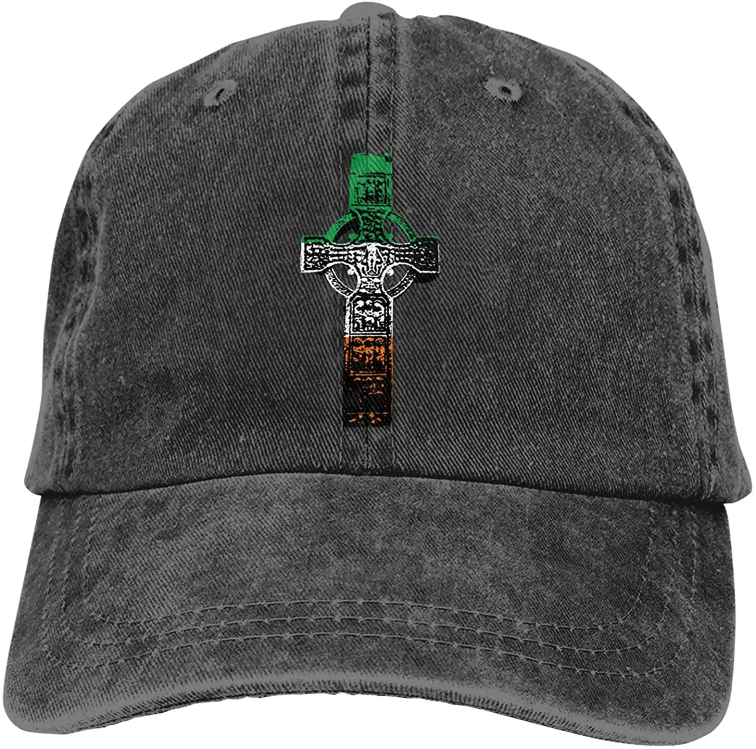 

Irish Flag Celtic Cross Sports Denim Cap Adjustable Unisex Plain Baseball Cowboy Snapback Hat