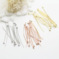 500pcscolor retention real gold plated copper beaded needle ball head pins diy findings jewelry accessories