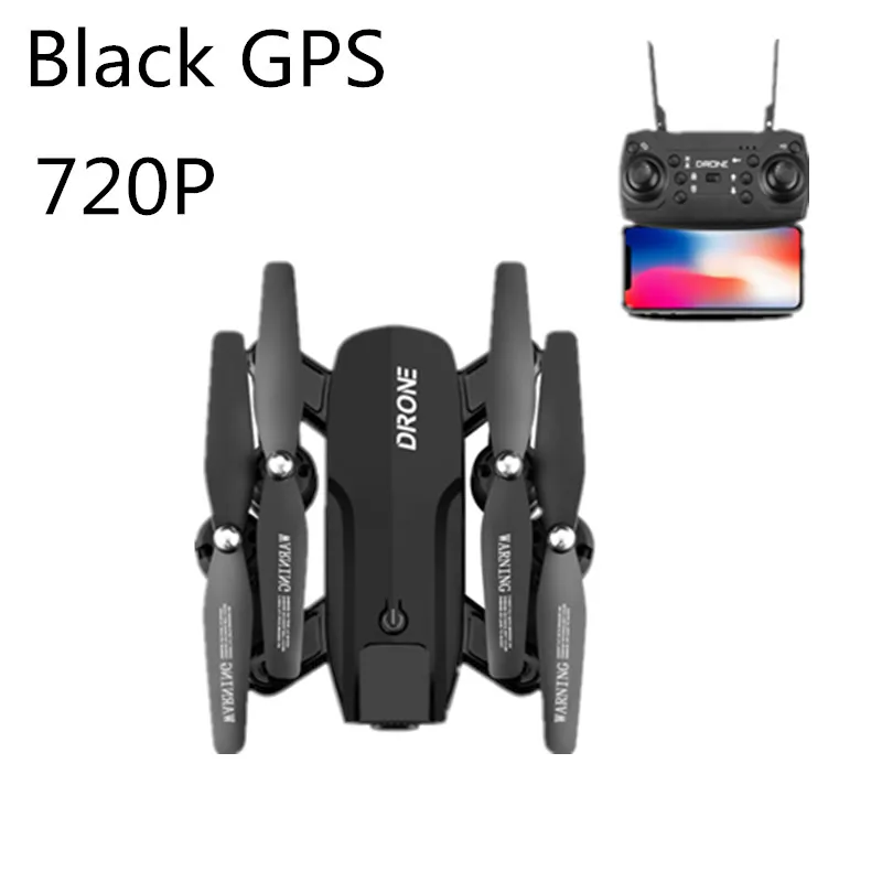 Blak-720P-GPS Дрон FN R2 двойная камера HD/gps Дрон 4k WiFi fpv Квадрокоптер оптический поток hover Дрон с камерой Радиоуправляемый вертолет Дрон 4k - Цвет: Blak-720P-GPS