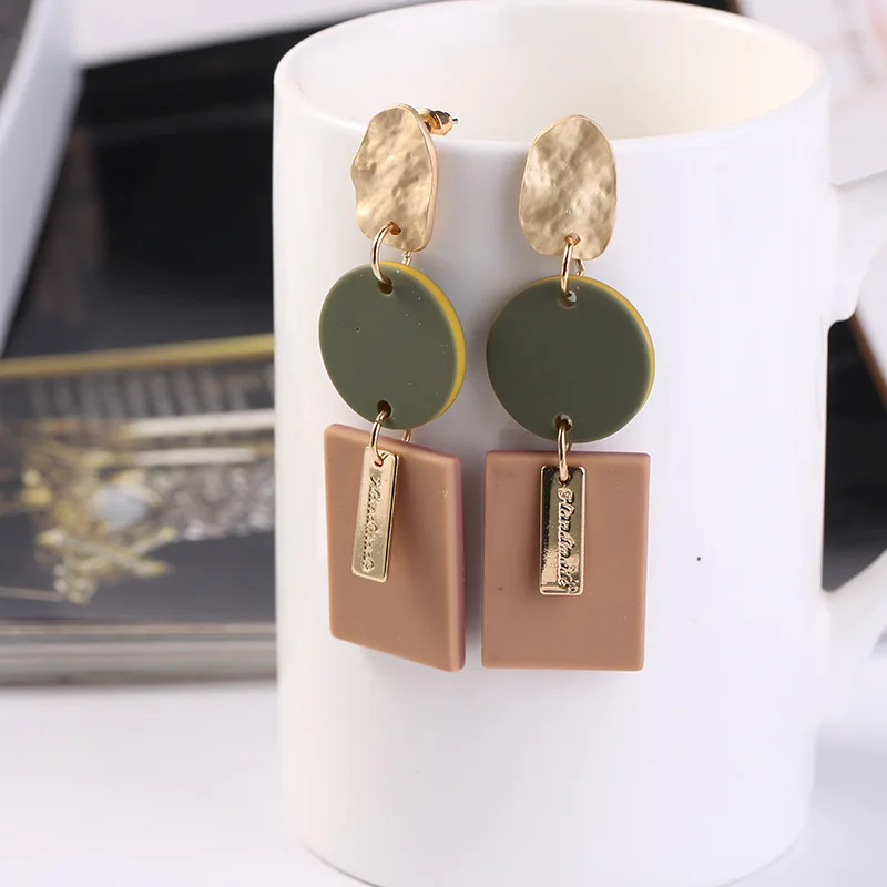 Геометрические акриловые Висячие бирки из сплава корейские японские креативные