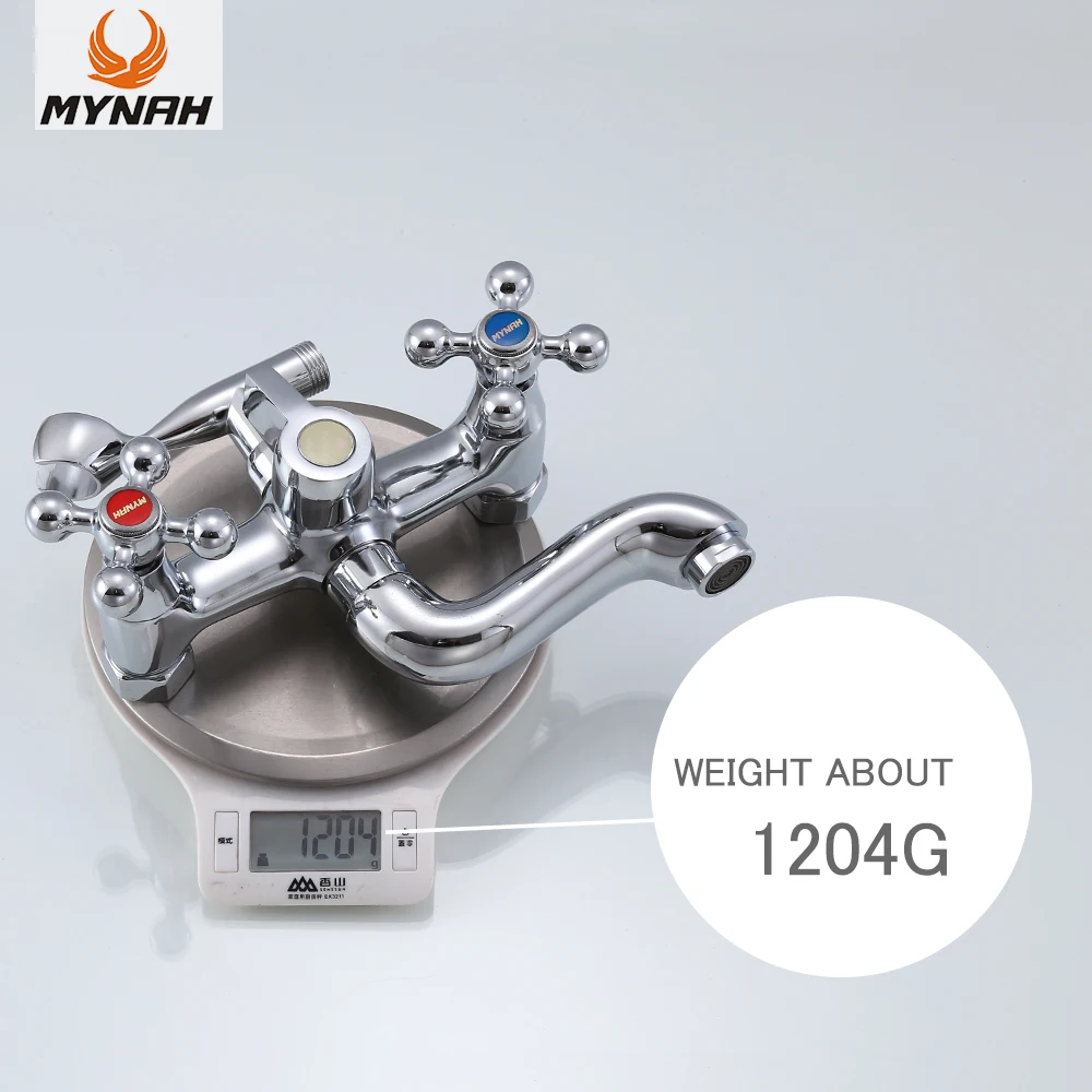 mynah classical bath shower faucet set zinc alloy body rudder shape dual handle bathroom taps bathtub faucets free global shipping