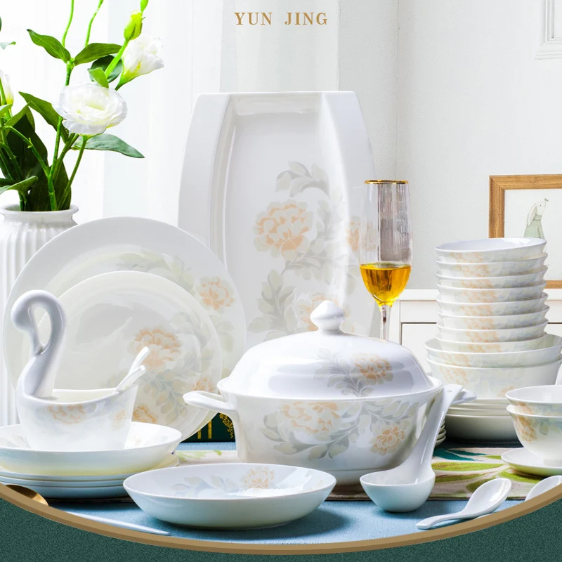 Набор посуды Jingdezhen с 60 насадками керамическое блюдо миска для риса салата лапши