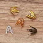 100 шт., металлические латунные бусины в виде цветов, 10x13 мм