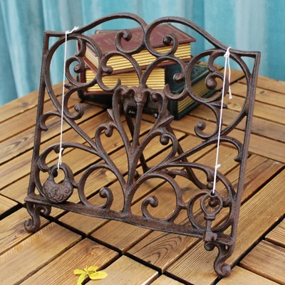 antique Европейский полая антикварная Складная Настольная чугунная покраска мольберт доска Рисование картина Дисплей Декор подставка держатель Полка - Цвет: antique