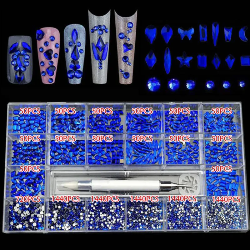 Оптовая продажа хрустальные AB Стразы для дизайна ногтей Искусственное искусство