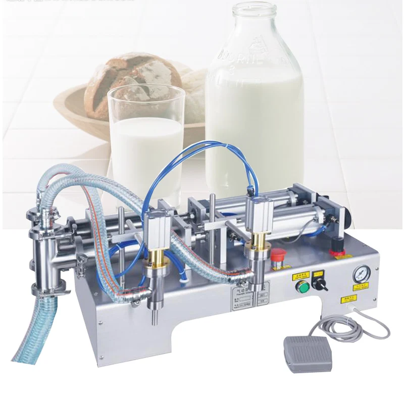 

Semi-automatic Emulsion Cosmetics Filling Machine Water Beverage, Wine And Milk Double-head Liquid Filling Machine