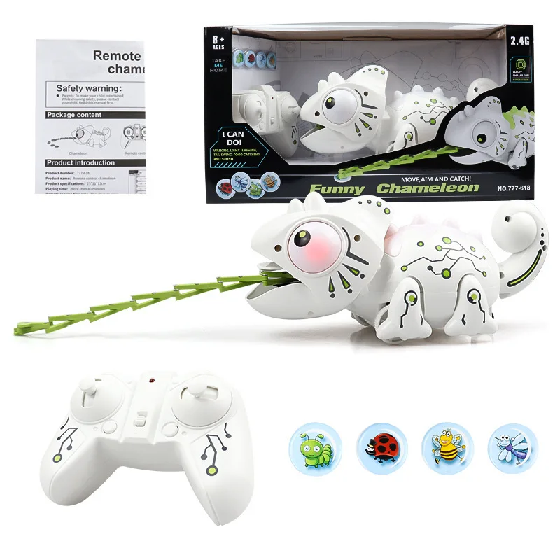 Remote Control Chameleon Toys RC Animal Toy Gifts for Children Kids RC Chameleon Robotic Intelligent Color Changeable Toy