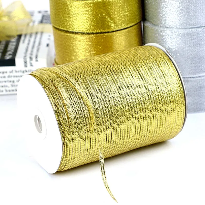 25 ярдов 22 м ручной работы золотые серебряные металлические блестящие ленты для