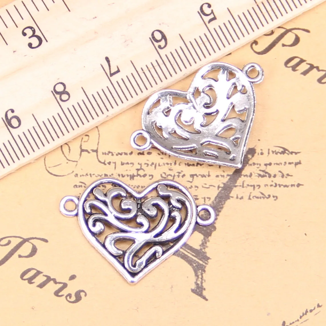 

70 шт., подвески в форме сердца 27x9 мм