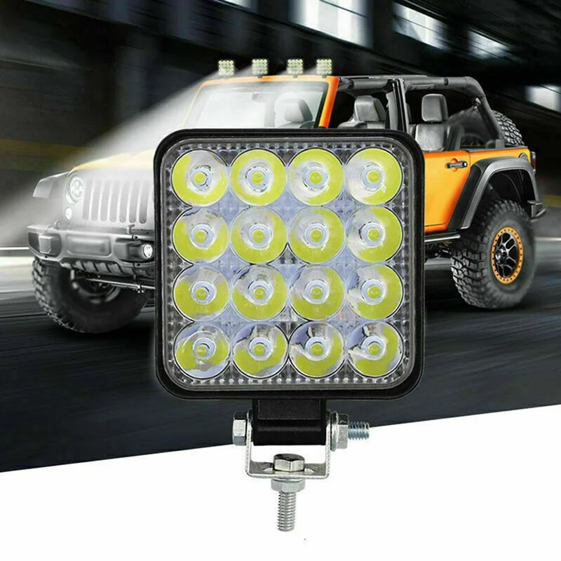 

4 шт. 48 Вт 16 светодисветильник светодиодный s рабочий свет Прожектор балка для автомобиля SUV ATV внедорожник вождения Противотуманные фары 6000 ...