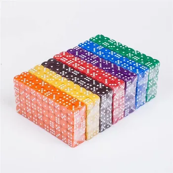10Pcs High Quality 16mm Multi Color Six Sided Spot D6 Playing Games Dice Set Opaque Dice For Bar Pub Club Party Board Game 6