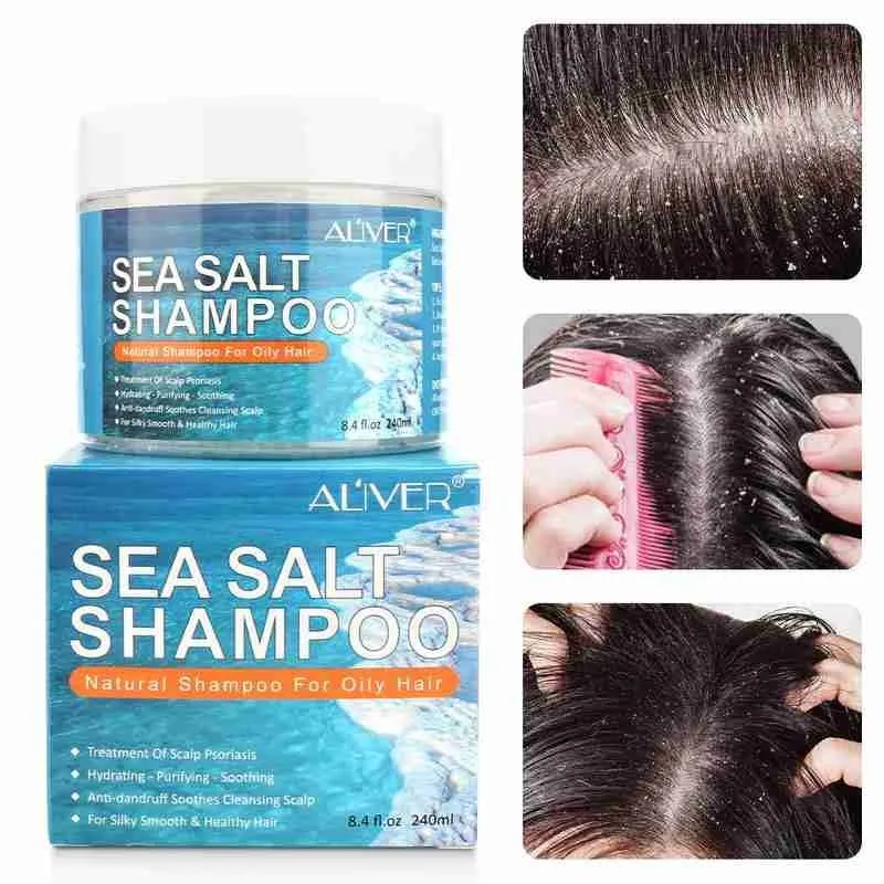 

Шампунь с натуральной морской солью для лечения волос от псориаза, кожи головы, перхоти, устранения зуда, уход за волосами против клещей