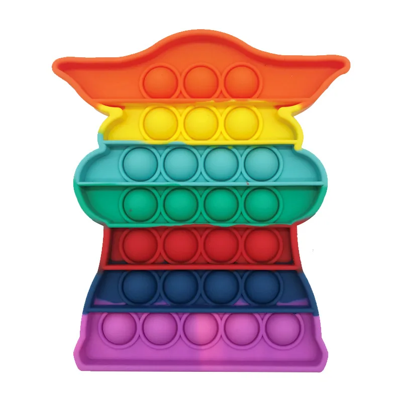 

Fidget Toys Mandalorian Baby Yodaing Push Bubble Sensory Toys Squishy Stress Reliever Adult Child Antistress Antistress Fidgets