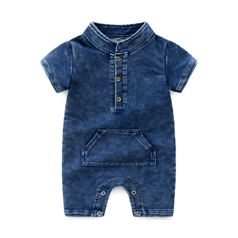 

0-18 Months Baby Denim Rompers For Newborn Baby Clothes Cotton Children Summer Soft Infant Clothing Toddler Baby Boy Jumpsuits