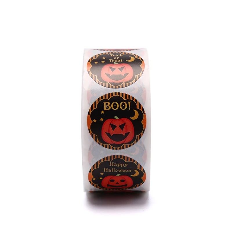 

500Pcs/Roll Halloween Pumpkin Decor Labels Seal Stickers DIY Gift Paper Sticker