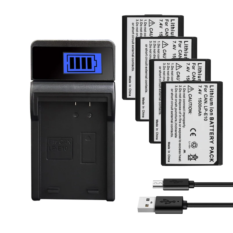

LP-E10 LPE10 Camera Battery for Canon Rebel T3 T5 KISS X50 X70 EOS 1100D 1200D 1300D E10 Batteries 1500mAh
