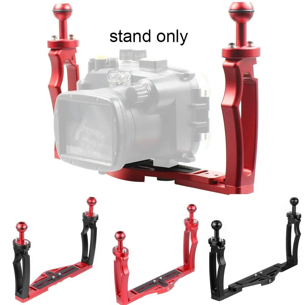 

Dual Handle Tray Stabilizer Rig Aluminum For Underwater For GoPro Housing Smartphone Diving Bracket Mount Base Case DSLR Ca T1Z2