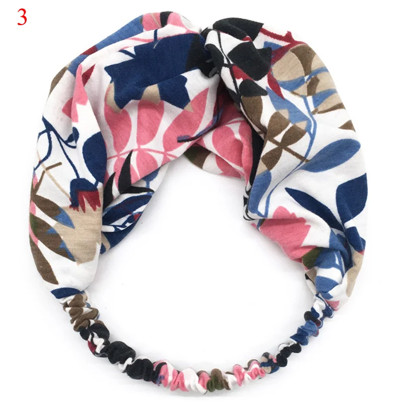 

Printed Twisted Knotted Hair Band Women Bohemia Floral Wide Stretch Turban Spa Headbands Knotted Fashion Adult Headbands