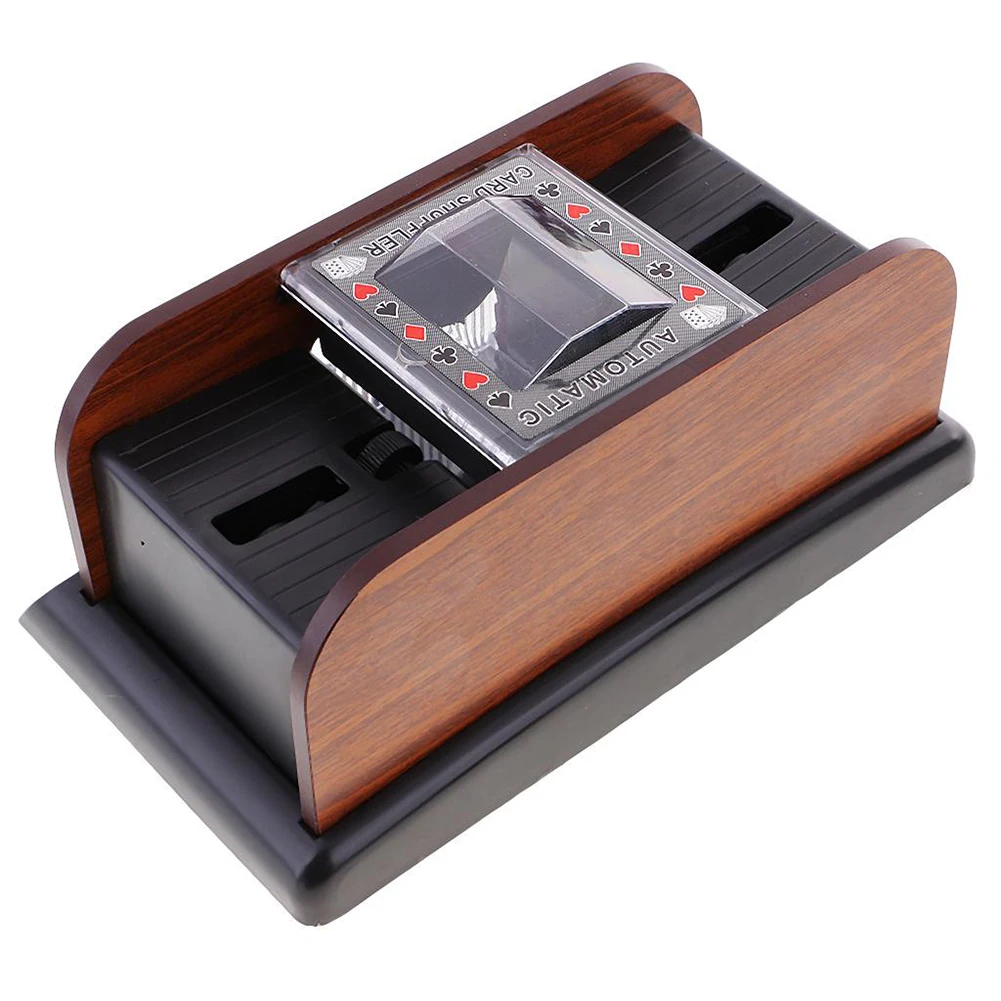 

Wooden Shuffle Machine Board Game Poker Playing Cards Automatic Card Game Party Entertainment Card Shuffler 24*10.5*11.5cm