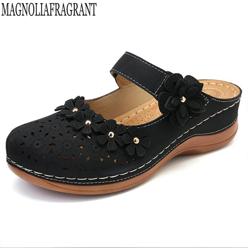 Новинка Женские сандалии на плоской подошве Для женщин Открытые цветы в стиле