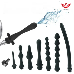 Силиконовая насадка для душа с клизмой для здоровья, ректальный анальный шприц, Душевая система, вагинальная Очищающая насадка для душа, анальная клизма, очиститель