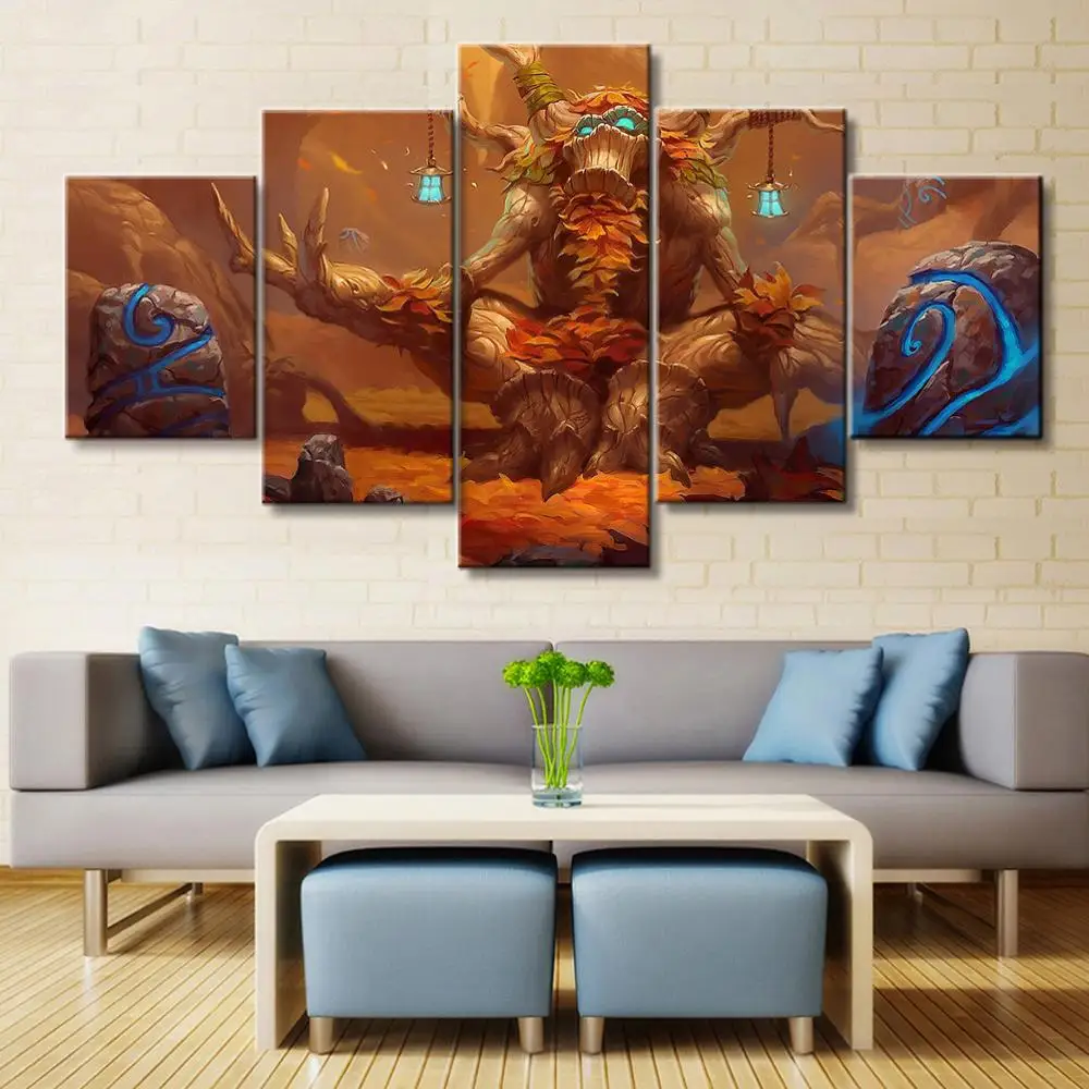 

5 Piece Wall Art Canvas Game Picture Meditating Tree Man Poster And Prints Modern Home Decor Canvas Painting For Living Room