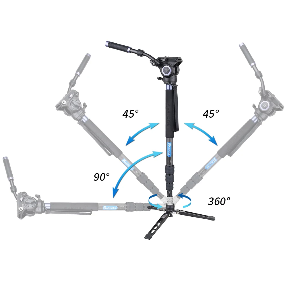 Новый обновленный монопод из углеродного волокна LS70CT с подставкой для штатива