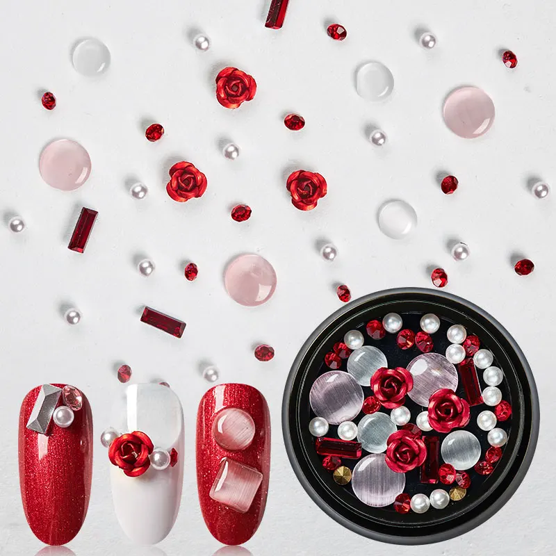 4 лилии 1 Набор 3D Стразы для ногтей Маникюрные украшения прозрачные камни