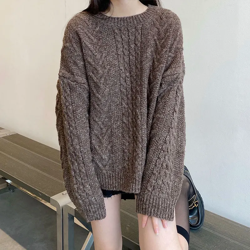 

3 colors autumn and winter korean style twist thick warm knitted sweaters womens vintage sweaters and pullovers womens (X1695
