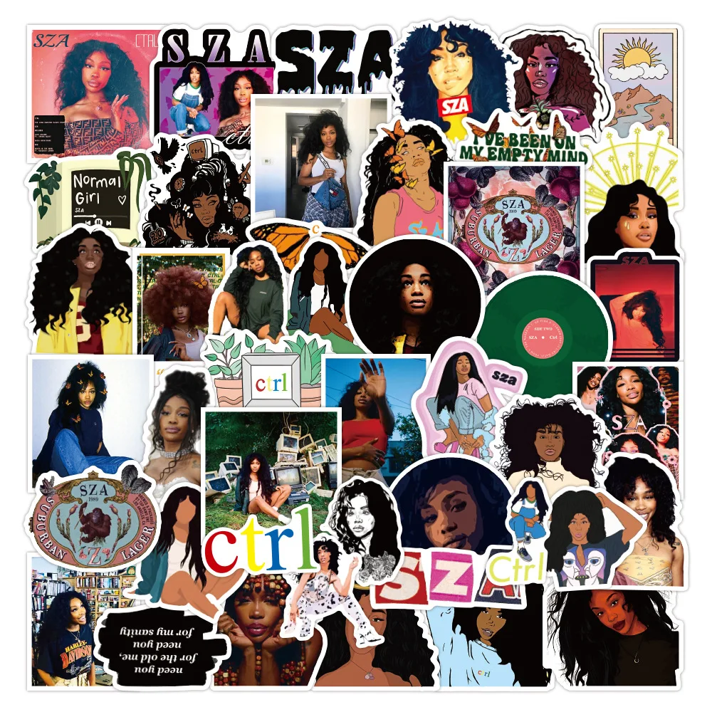 

10/50pcs Inspirational Black Girl Sticker American Female Singer SZA Stickers for Skateboard Laptop Suitcase Helmet Decals Gift