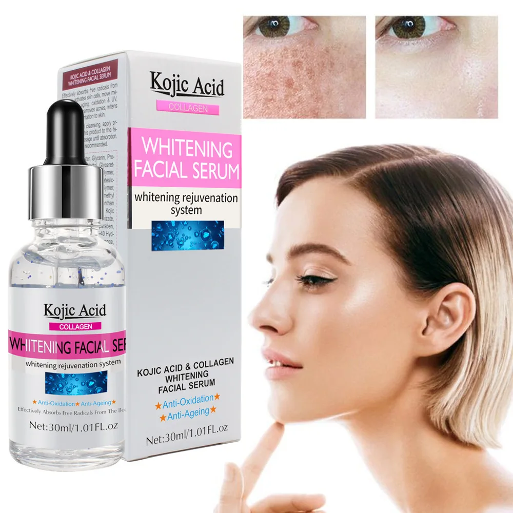 

Kojic Acid Collagen Whitening Face Cream Hydrating Lighten Freckle Facial Essence Anti-Aging Remove Wrinkles Face Skin Care Set