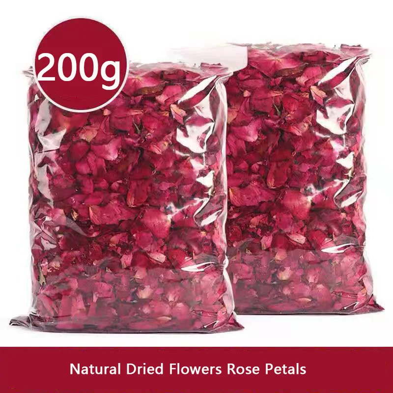 

200g Natural Dried Flower Roses Petals Preserved Rose Birthday Cake Decoration Beauty Bathing Soaking Rozenblaadjes Wholesale