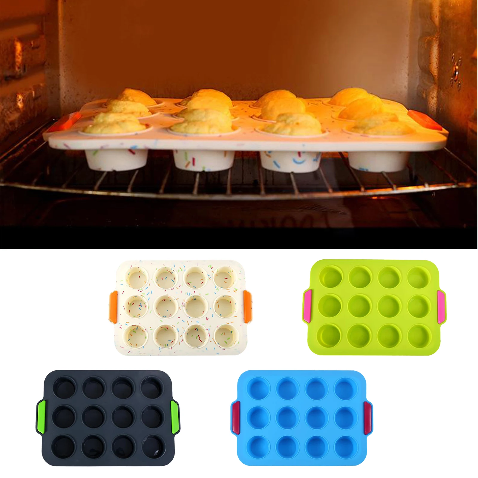 

Muffin Pan Cupcake Pan Silicone Baking Pan Non-Stick Muffin Cupcake Tin