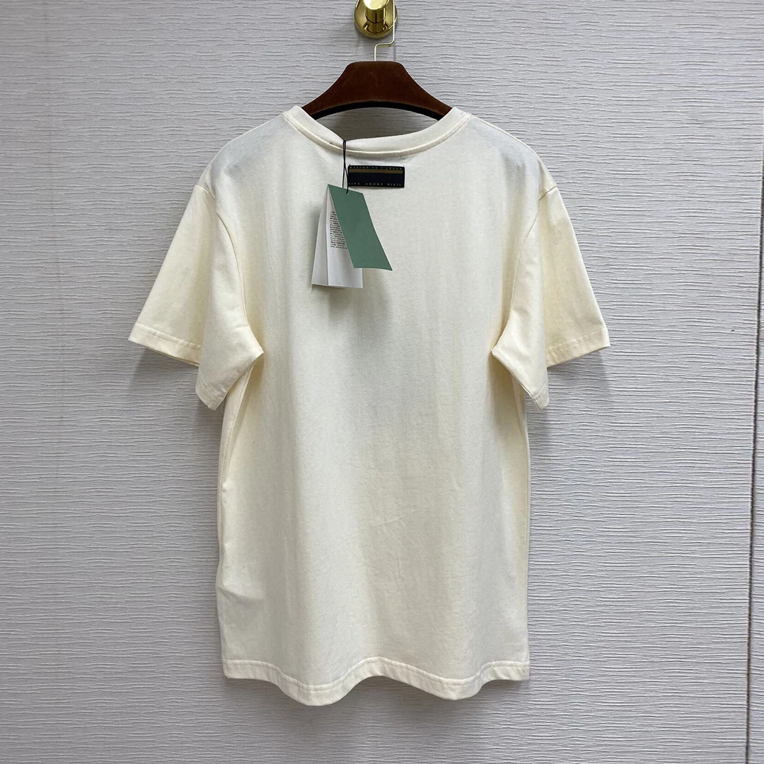 

luxury strawberry beaded sequin embroidery high-end t-shirt women 2020 new summer loose cotton short sleeve casual tops t shirt