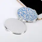 Круглое мини-зеркало с блестками для макияжа компактное Складное двухстороннее случайное зеркало L69D