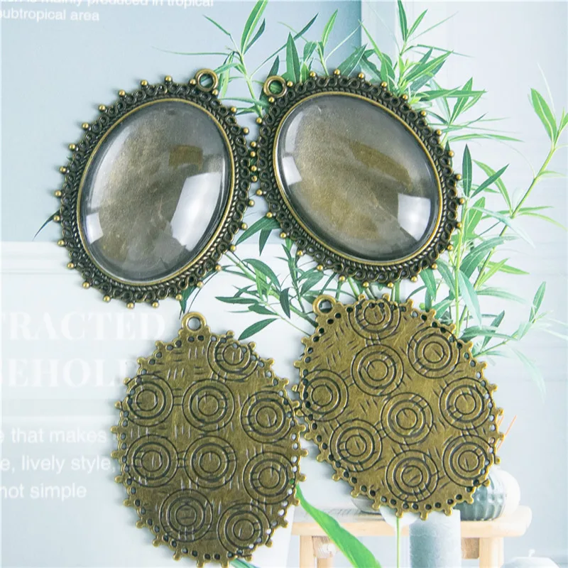 

50pcs 30x40mm Cabochon Base Oval Clear Glass without Scratch Cabochon Jewelry Cameo Pendant Settings Crystal Diy Glass Beads
