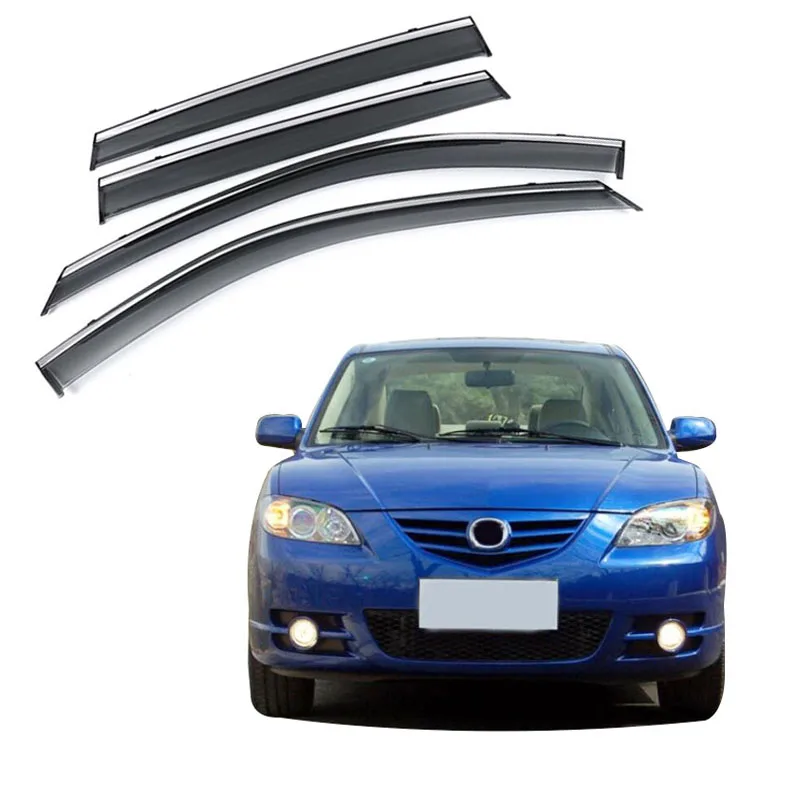 Side Window Deflectors Windshields Sun Rain Shield Deflector Raincoat For Mazda 3 BK sedan 2003-2008 Car Styling Accessories