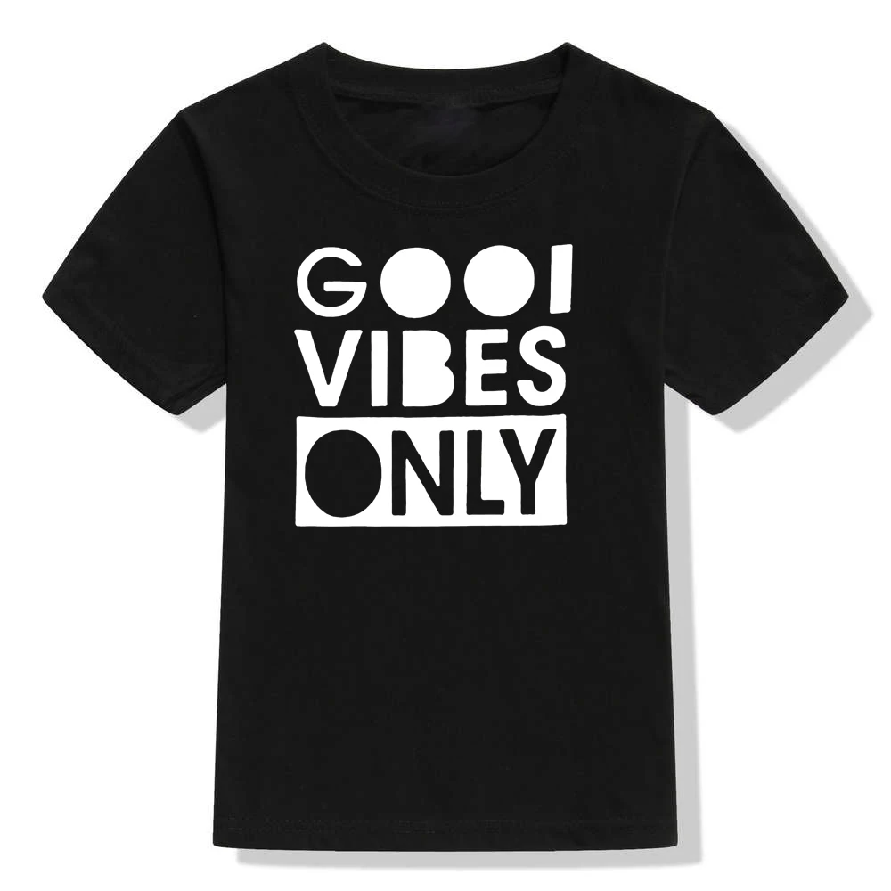 Повседневная детская футболка Gool Vibes Only Забавные футболки с буквенным принтом