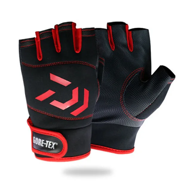 Прямая поставка 1 пара DAIWA противоскользящие рыболовные перчатки с тремя