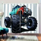 Шторы-пещера для мужчин, мультяшный монстр-Трак с огромными шинами для внедорожников, тяжелые большие Тракторные колеса, турбо окно для гостиной и спальни